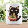ヌードルキャット黒猫ラーメンデザイン コーヒーマグ ギフトのアイデア