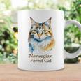 ノルウェージャンフォレストキャット 水彩画ポートレート2 コーヒーマグ ギフトのアイデア