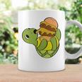 ハンバーガーを食べるかわいいカメ 面白いハンバーガー 長袖tシャツ コーヒーマグ ギフトのアイデア