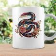 パイソン 蛇 フローラルボール パイソン タトゥーフラワー 蛇好き コーヒーマグ ギフトのアイデア