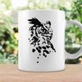 フクロウ -ブラックホワイト-クールな女性男性子供動物 Owl コーヒーマグ ギフトのアイデア