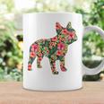 フレンチ ブルドッグ フラワー フローラル フレンチ ドッグ シルエット 犬 ペット コーヒーマグ ギフトのアイデア