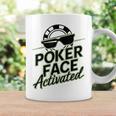 ポーカーフェイス活性化テキサスホールデムポーカーカード愛好家。 コーヒーマグ ギフトのアイデア