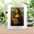 モナ・リザとオレンジ色の猫 面白いアートの絵 コーヒーマグ ギフトのアイデア