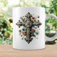十字架 スピリチュアル キリスト 花 イエス 信仰 十字架 十字架 長袖tシャツ コーヒーマグ ギフトのアイデア