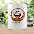 幸せな笑顔のココナッツの顔の漫画 長袖tシャツ コーヒーマグ ギフトのアイデア