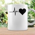 心電図のパターン ハートカラー ブラック コーヒーマグ ギフトのアイデア