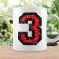 数字 3 ヴィンテージブラック&レッド コーヒーマグ ギフトのアイデア