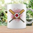 日本のクリケットラケットとボールの旗 長袖tシャツ コーヒーマグ ギフトのアイデア