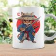 日本の侍 猫戦士 浮世侍 バックプリント コーヒーマグ ギフトのアイデア