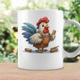 木彫りの鶏、かわいいデザイン コーヒーマグ ギフトのアイデア
