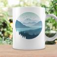 湖 森 風景 山 シルエット 長袖tシャツ コーヒーマグ ギフトのアイデア