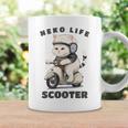 猫 ネコ 白猫 イラスト 原付 スクーター バイク 猫好き バイク好き かわいい おもしろ レトロ Neko Life 長袖tシャツ コーヒーマグ ギフトのアイデア