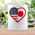 米国 アメリカ 日本 ハートフラッグ 二重国籍。 コーヒーマグ ギフトのアイデア