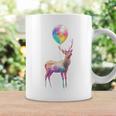 鹿 カラフル モチーフ 抽象 動物 プリント アート 鹿 コーヒーマグ ギフトのアイデア