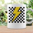 黄色の稲妻チェッカー審美的レーシング 長袖tシャツ コーヒーマグ ギフトのアイデア