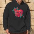 I Love Miami Miami Love Heart & Roses Illustration Graphic パーカー ライフスタイル
