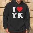 I Love Yk Initials I Heart YK First Last Name Y K パーカー ライフスタイル
