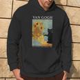 ゴッホ 黒猫 ひまわり おもしろ猫 パーカー ライフスタイル