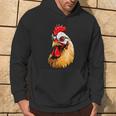 動物愛好家のための大胆な農場の鶏の頭のアート パーカー ライフスタイル