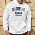 Browning Montana Mt ビンテージ スポーツ 確立 ネイビーデザイン 長袖tシャツ パーカー ライフスタイル