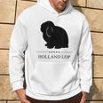 Holland Lop Rabbitブラックシルエット パーカー ライフスタイル