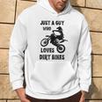 メンズ Just A Guy Who Loves ダートバイク 面白い モトクロス パーカー ライフスタイル