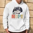 Nope 眠るシベリアンハスキーデザイン 長袖tシャツ パーカー ライフスタイル