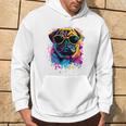 Pug Dog Lovers カラフル ポップアート パグ 長袖tシャツ パーカー ライフスタイル