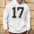 【バックプリント・背中側】17 数字 背番号 ユニフォーム ナンバー【ブラック／黒の文字】スポーツ 野球 サッカー 部活 パーカー ライフスタイル