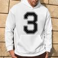 【バックプリント・背中側】3 数字 背番号 ユニフォーム ナンバー【ブラック／黒の文字】スポーツ 野球 サッカー 部活 パーカー ライフスタイル
