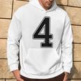 【バックプリント・背中側】4 数字 背番号 ユニフォーム ナンバー【ブラック／黒の文字】スポーツ 野球 サッカー 部活 パーカー ライフスタイル