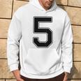 【バックプリント・背中側】5 数字 背番号 ユニフォーム ナンバー【ブラック／黒の文字】スポーツ 野球 サッカー 部活 パーカー ライフスタイル