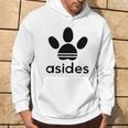 【バックプリント・背中側】Asides アシデス 足です。肉球です。【変なtシャツ屋】スポーツ ブランド パロディ 面白 長袖tシャツ パーカー ライフスタイル