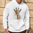 かわいい水彩画 キリン 赤ちゃん 美的 動物 アート 絵画 長袖tシャツ パーカー ライフスタイル