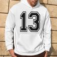 ナンバー13 カレッジスポーツチーム 黒文字 パーカー ライフスタイル