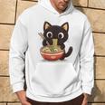 ヌードルキャット黒猫ラーメンデザイン パーカー ライフスタイル