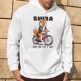 柴犬 いぬ イラスト 柴犬好き 犬好き 自転車 かわいい おもしろ レトロ Ride For Life's Joy 長袖tシャツ パーカー ライフスタイル