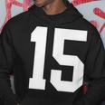 15番のカレッジスポーツスタイル。ホワイト。 パーカー 面白い贈り物