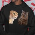 2匹の猫がミームを話す パーカー 面白い贈り物