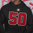 50 ナンバー カレッジスタイル ヴィンテージ 赤 白 イタリア国旗 パーカー 面白い贈り物