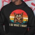 I Do What I Want Cat レトロ ヴィンテージ 面白い 猫好き パーカー 面白い贈り物