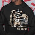 El Jefe ヒップホップ テディベア ローライダー シャツ チカーノ チョロ パーカー 面白い贈り物