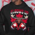 Elbows Up Canada ボクシング ムース メープルリーフ カナダの誇り パーカー 面白い贈り物