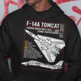 F-14 Tomcat Us American Carrier航空機 ブループリント パーカー 面白い贈り物