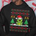 Frog Wearinganta Hat Christmas Lights Xmas Frog パーカー 面白い贈り物