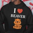 Baby Beavers Minimalist Cute I Love Beaver パーカー 面白い贈り物