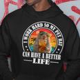 Work Hard Better Life Retrointage Pet Rat Lover パーカー 面白い贈り物
