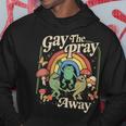 Gay The Pray Away レインボー 面白い ミーム カエル Lgbt プライド Lgbtq パーカー 面白い贈り物