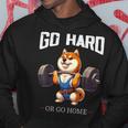 Go Hard Or Go Home 柴犬 犬 ウエイトリフティング フィットネス ジム パーカー 面白い贈り物
